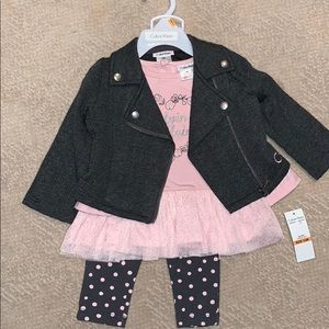 Calvin Klein 2-Piece 12MO Baby Girl Set, NWT!